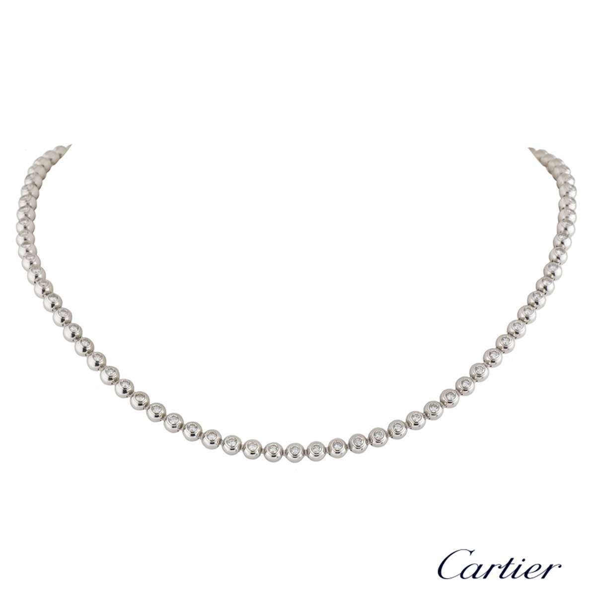 cartier white gold diamond necklace